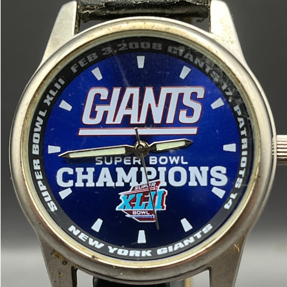 NY Giants Super Bowl XLI Champions Watch Vintage Fanโ Timepiece NFL Memorabilia